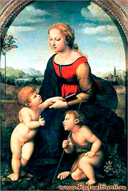 Прекрасная садовница. Мария с младенцем и Иоанном Крестителем. Рафаэль